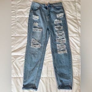 Wax Jean Women’s Distressed Straight Leg Jeans